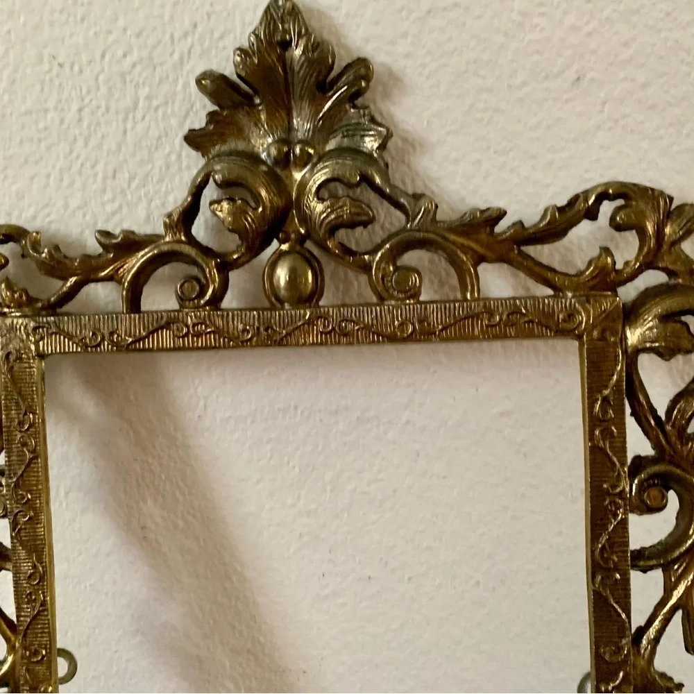 Vintage Cost Iron Frame Gold Color Ornate 11/15 Inch